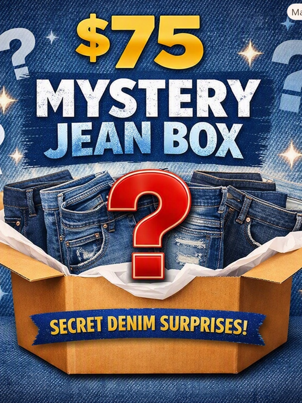 Mystery Blue Denim Jean Box - Surprise Women's Jeans